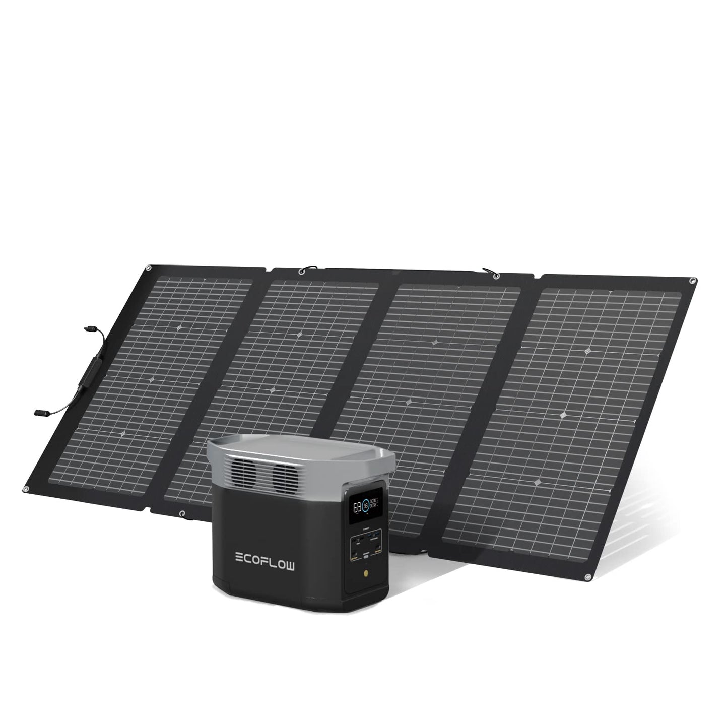 EF ECOFLOW DELTA 2 1024 Wh Portable Power Station with XT60i Cable, Solar Generator with LiFeP04, Expandable Capacity up to 3 kWh, Quick Charge from 0–80% in 50 min, Generator for Camping/Home