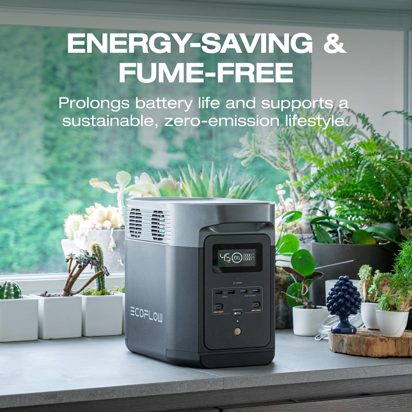 EF ECOFLOW DELTA 2 1024 Wh Portable Power Station with XT60i Cable, Solar Generator with LiFeP04, Expandable Capacity up to 3 kWh, Quick Charge from 0–80% in 50 min, Generator for Camping/Home